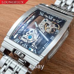 Mens Silver Bridge Manual Mechanical Watch Stainless Steel DIASTERIA 1688B