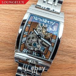 Mens Silver Bridge Manual Mechanical Watch Stainless Steel DIASTERIA 1688B