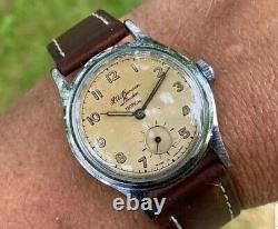 Mens Vintage Jw Benson Watch C. 1953 Tropical Dial