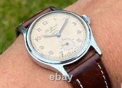 Mens Vintage Jw Benson Watch C. 1953 Tropical Dial