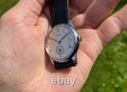 Mens Vintage Lanco Watch Two Tone Dial 1950's Military Type