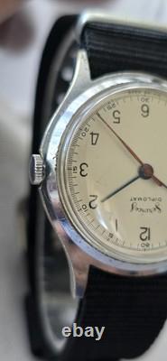 Mens Vintage SERVICES DIPLOMAT Military Style Mechanical Swiss Made Wristwatch