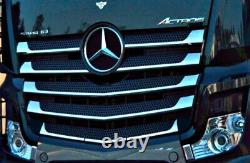 Mercedes ACTROS MP4 Chrome Front Grill 11 pcs STAINLESS STEEL for WIDE CABIN