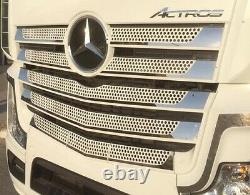Mercedes ACTROS MP4 Chrome Front Grill 11 pcs STAINLESS STEEL for WIDE CABIN