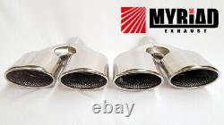 Mercedes AMG Golf R Exhaust Tail pipe Twin Exit Dual Tips Quad Stainless Chrome