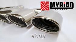 Mercedes AMG Golf R Exhaust Tail pipe Twin Exit Dual Tips Quad Stainless Chrome