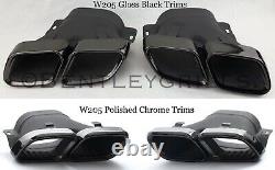 Mercedes C Class W205 Amg Complete Bumper Diffuser Chrome Exhaust Set C63 Look