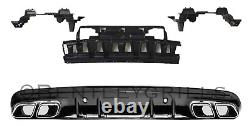 Mercedes C Class W205 Amg Complete Bumper Diffuser Chrome Exhaust Set C63 Look