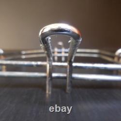 Metal Stainless Steel Square Art Deco Table Gray Chrome