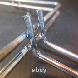 Metal Stainless Steel Square Art Deco Table Gray Chrome