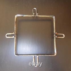Metal Stainless Steel Square Art Deco Table Gray Chrome