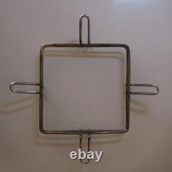Metal Stainless Steel Square Art Deco Table Gray Chrome