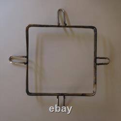 Metal Stainless Steel Square Art Deco Table Gray Chrome