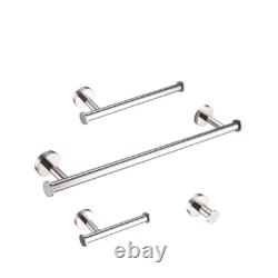 Mirror Chrome Wall Mounted Bathroom Accessories Towel Bar Paper Holder Set 4PCS