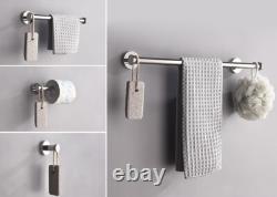 Mirror Chrome Wall Mounted Bathroom Accessories Towel Bar Paper Holder Set 4PCS