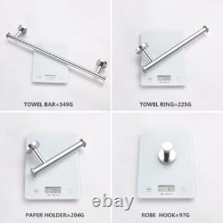 Mirror Chrome Wall Mounted Bathroom Accessories Towel Bar Paper Holder Set 4PCS