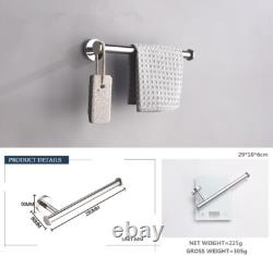 Mirror Chrome Wall Mounted Bathroom Accessories Towel Bar Paper Holder Set 4PCS