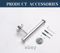 Mirror Chrome Wall Mounted Bathroom Accessories Towel Bar Paper Holder Set 4PCS