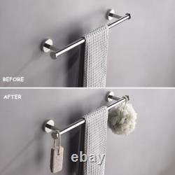 Mirror Chrome Wall Mounted Bathroom Accessories Towel Bar Paper Holder Set 4PCS