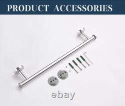 Mirror Chrome Wall Mounted Bathroom Accessories Towel Bar Paper Holder Set 4PCS