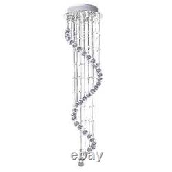 Modern Crystal Chandelier Ceiling Light Pendant Lamp Chrome Finish Glass Droplet