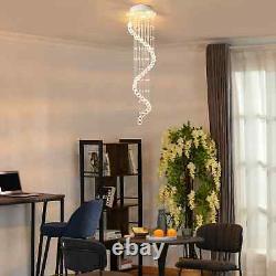 Modern Crystal Chandelier Ceiling Light Pendant Lamp Chrome Finish Glass Droplet