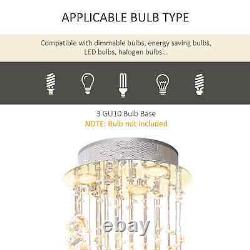 Modern Crystal Chandelier Ceiling Light Pendant Lamp Chrome Finish Glass Droplet