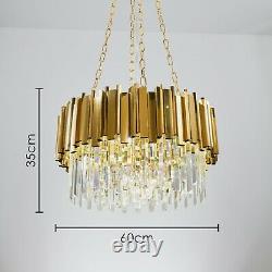 Modern Large Crystal Chandelier Ceiling Light Pendant Round Gold 60cm 80cm 100cm