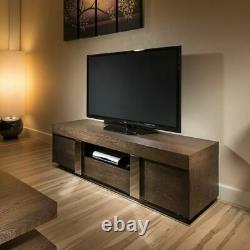 Modern TV Stand / Cabinet / Unit Large 1.6 mtr Elm Wood & Stainless