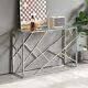 Monza Luxe Console Hall Table With Chrome Stainless Steel Frame Ay52-chrome
