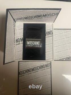 Moschino Cheap & Chic Luxury Vintage Black Leather Strap Watch MW0013