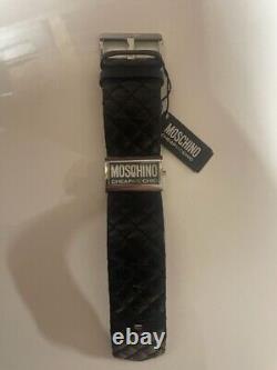 Moschino Cheap & Chic Luxury Vintage Black Leather Strap Watch MW0013