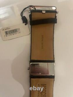 Moschino Cheap & Chic Luxury Vintage Black Leather Strap Watch MW0013
