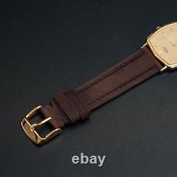 NEW BAND! N-MINT SEIKO DOLCE Vintage Men's Watch 6730-5520 Square Gold Japan