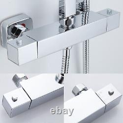 NEW Thermostatic Bathroom Hand/Top Shower Mixer Wall Mounted Rainfall Shower Set