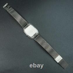 NOS BOXED TOP MINT AUREOLE SW-237 Silver Tank Shape Swiss Men Quartz Watch