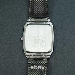 NOS BOXED TOP MINT AUREOLE SW-237 Silver Tank Shape Swiss Men Quartz Watch