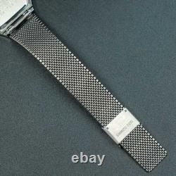 NOS BOXED TOP MINT AUREOLE SW-237 Silver Tank Shape Swiss Men Quartz Watch