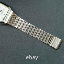 NOS BOXED TOP MINT AUREOLE SW-237 Silver Tank Shape Swiss Men Quartz Watch