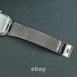 NOS BOXED TOP MINT AUREOLE SW-237 Silver Tank Shape Swiss Men Quartz Watch