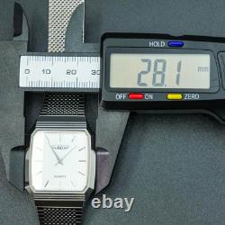 NOS BOXED TOP MINT AUREOLE SW-237 Silver Tank Shape Swiss Men Quartz Watch