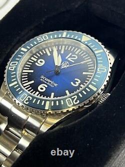 NTH Scorpene Men's Diver Blue Dial Automatic 24J Bracelet Watch WR300m Ø40mm