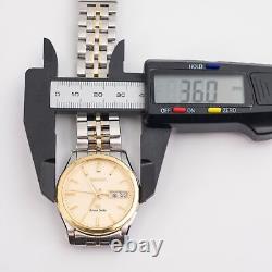 N-MINT GRAND SEIKO 9F83-0AA0 Quartz Watch 18KTxSS Gold dial Day Date SBGT014