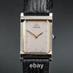 N-MINT SEIKO CREDOR 8420-6980 elegant Vintage Women's Watch Tank Shape 712320