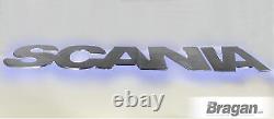 Name Logo Grill Badge Chrome 81.5cmx14cm For Scania Truck Stainless Steel Light