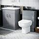 Nayuna 600 Light Grey Freestanding Basin Vanity, Wc & Btw Toilet Set Flat Pack