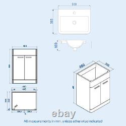 Nes Home Anthracite 1000mm Freestanding Cabinet Ceramic Basin & WC Unit