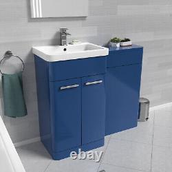 Nes Home Matt Blue 1000mm Freestanding Cabinet & Ceramic Basin & WC Unit
