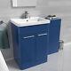 Nes Home Matt Blue 1100mm Freestanding Cabinet Ceramic Basin & Wc Unit