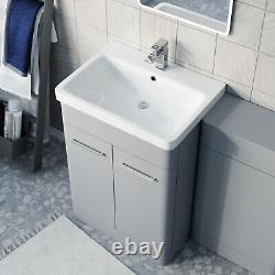 Nes Home Matte Grey 1100mm Freestanding Cabinet Ceramic Basin WC Unit